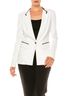 Peter Nygard Solid White Long Sleeve Button Front Blazer in White Size 10 - photo 2