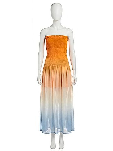 Young Fabulous & Broke Brenen Midi Dress in Kumquat Ombre (view 1)