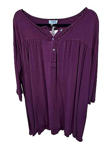 Umgee Women's Fray Hem Dress in Burgundy (view 2)