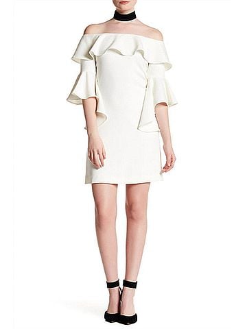 Issue New York Off The Shoulder Dress in Ivory (view 2)