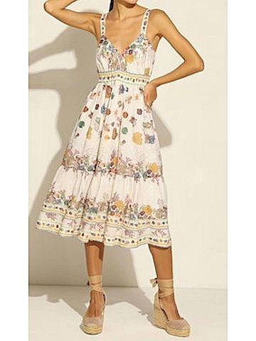 Ranna Gill Marlie Strap Tier Midi in Multi (view 2)