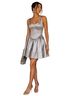 STAUD 100% Polyester Silver Cocktail Dress Size 8 - photo 1