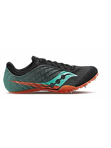 Saucony Women's Spitfire 5 Spike Shoes in Black Cool Mint (view 1)