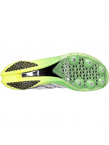 Saucony Women's Endorphin Cheetah Spike Shoes in White Slime (view 2)