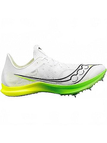 Saucony Women's Endorphin Cheetah Spike Shoes in White Slime (view 1)