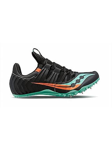Saucony Women's Showdown 5 Spike Shoes in Black Cool Mint (view 1)