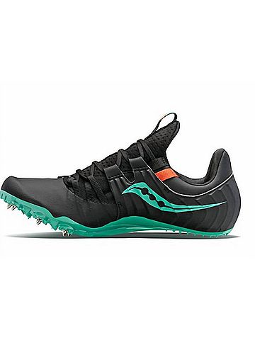 Saucony Women's Showdown 5 Spike Shoes in Black Cool Mint (view 2)
