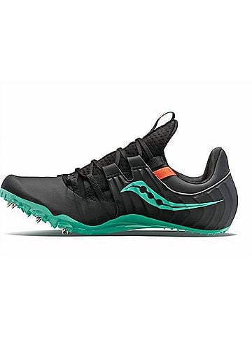 Saucony Women's Showdown 5 Spike Shoes in Black Cool Mint (view 2)