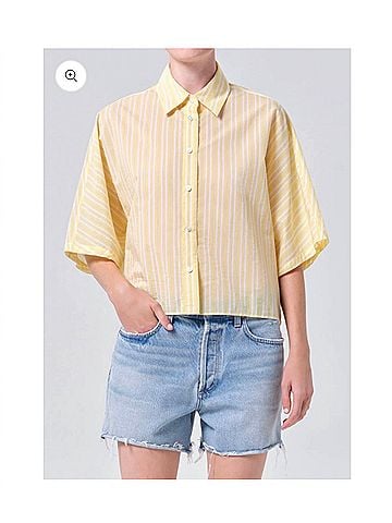 AGOLDE Merrin Shirt in Wirrel Stripe (view 2)