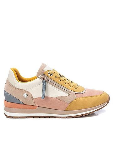 Refresh Women's Leather Trainers Sneaker in Beige (view 1)