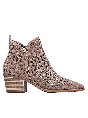 XTI Women's Microfiber Ankle Boots in Taupe (view 1)
