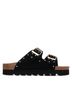 Refresh Solid Black Women's Suede Sandals Size 5 1/2 - photo 1