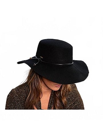 Dorfman Pacific Women's Adelle Boater Hat in Black (view 2)
