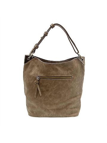 Joy Susan Women's Darcy Pocket Bucket Bag in Taupe (view 1)