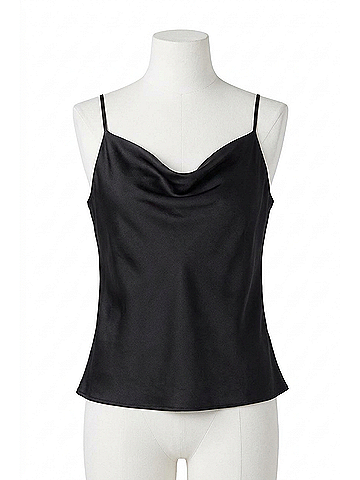 Elan Sofia Cowl Neck Cami in Black (view 1)