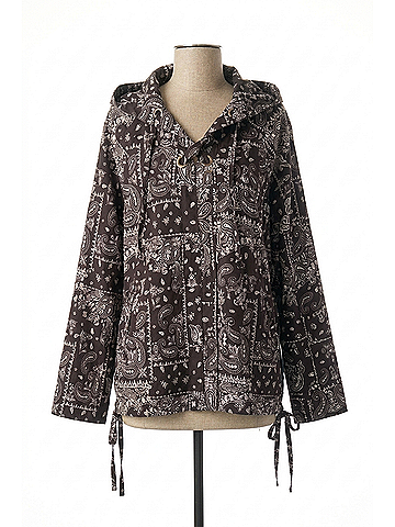 AndTheWhy Say We Can Bandana Print Windbreaker Jacket in Black (view 1)
