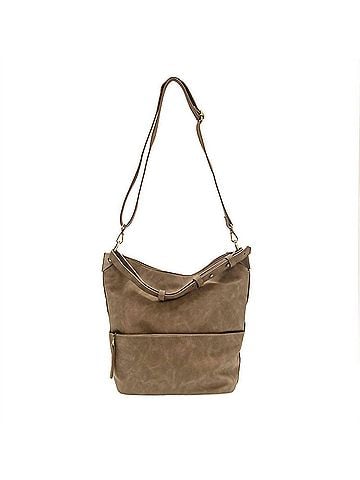 Joy Susan Women's Darcy Pocket Bucket Bag in Taupe (view 2)