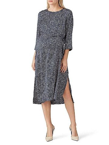 Hatch Maternity The Lauren Dress in Navy/Pink Cheetah (view 2)