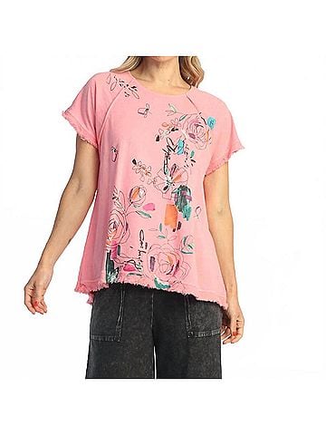 Jess & Jane Mineral Washed Gauze Cotton Top in Whimsy (view 2)