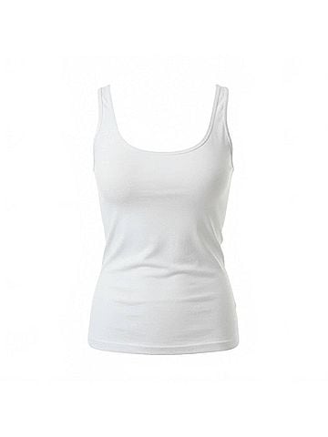 Ambar Square Neck Slim Fit Tank Top in White (view 1)