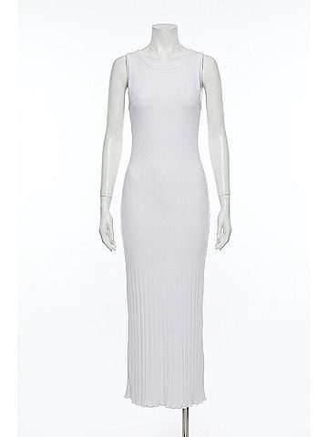 Enza Costa Lettuce Edge Boatneck Dress in White (view 1)