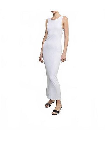 Enza Costa Lettuce Edge Boatneck Dress in White (view 2)