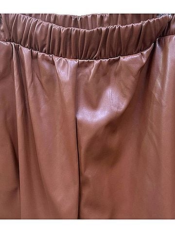 Pixi + Ivy Women's Leather Look Short in Brown (view 2)
