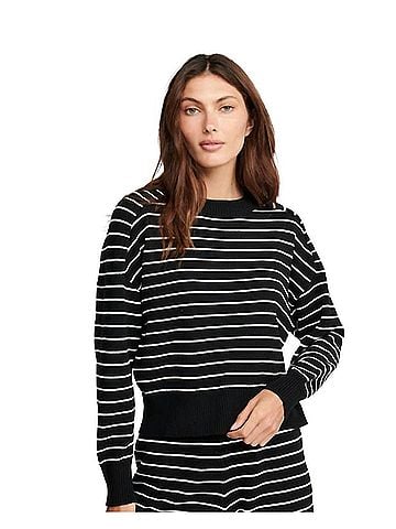 Felix Rey Lizz Sweater in Black/White Stripes (view 2)
