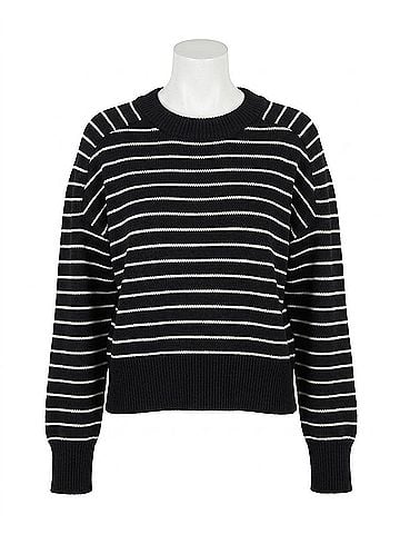 Felix Rey Lizz Sweater in Black/White Stripes (view 1)