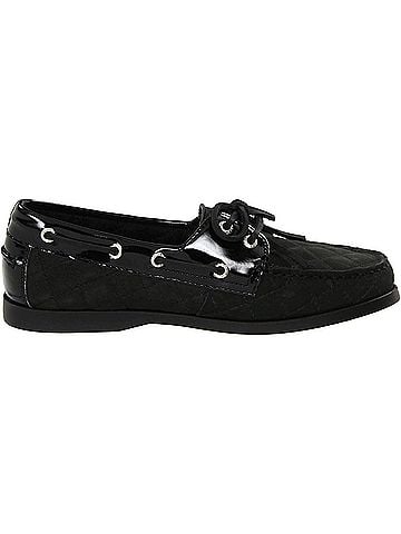 Sebago Women's Coast Two Eye Quilted Boat Shoes in Black (view 1)