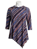 Sympli Stripes Blue Raglan Handkerchief Top in Elemental Stripes Size 10 - photo 1