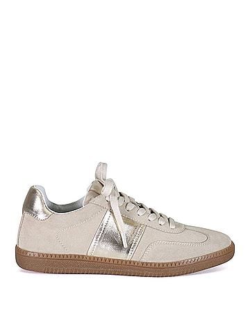 Diba True Women's This Tie Lace-Up Suede Sneakers in Shell Platino (view 1)