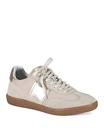 Diba True Women's This Tie Lace-Up Suede Sneakers in Shell Platino (view 2)
