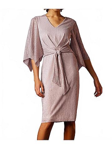 Joseph Ribkoff Front Tie Midi Dress in Rose (view 2)