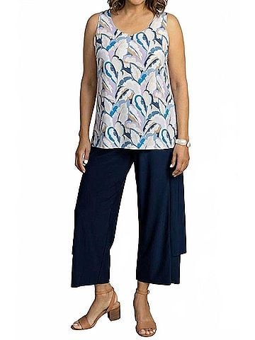 Sympli Go To Tank Relax Print Top in Feathered Flora (view 2)