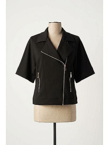 Joseph Ribkoff Asymmetrical Scuba Boxy Jacket in Black (view 1)