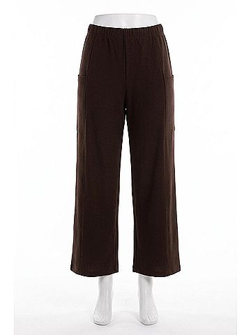 Sympli Flounce Relaxed Cargo Pant in Chocolate (view 1)