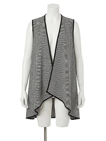 Chris & Carol Houndstooth Vest in Black &amp; Ivory (view 1)
