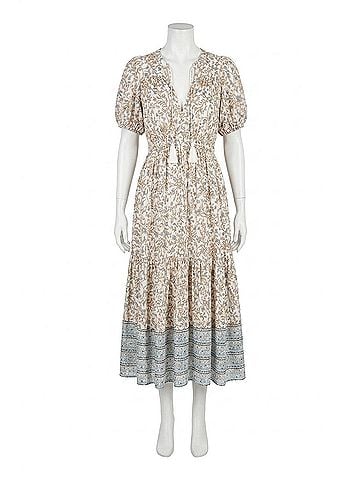 Elan Whimsey Maxi Dress in Beige (view 1)