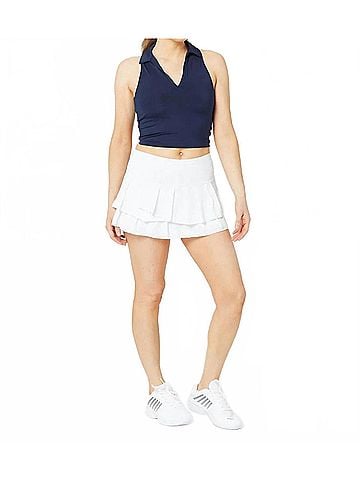 Lucky in Love Hip Fit Polo Tank Top in Navy (view 2)