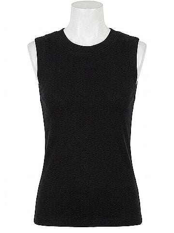 Sanctuary Ribbed Ruched Tank in Black (view 1)