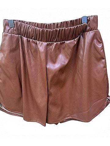 Pixi + Ivy Women's Leather Look Short in Brown (view 1)