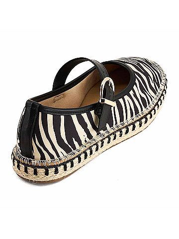 Andrea Women's Mary-Jane Flats in Black/ Animal Print (view 2)