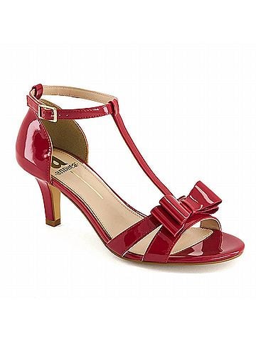 Andrea Women's T-Bar Heeled Sandals in Red (view 1)