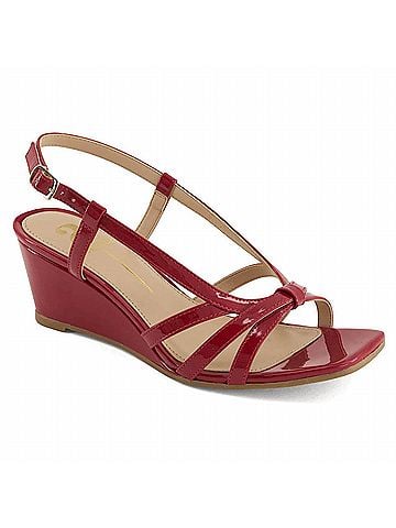 Andrea Women's Sling-Back Wedge Sandal in Red (view 1)