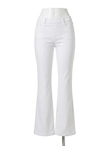 Tribal Audrey Pull On Flare Jeans in White (view 1)