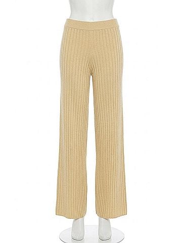WeWoreWhat Wide Leg Pull On Pant in Wheat (view 1)