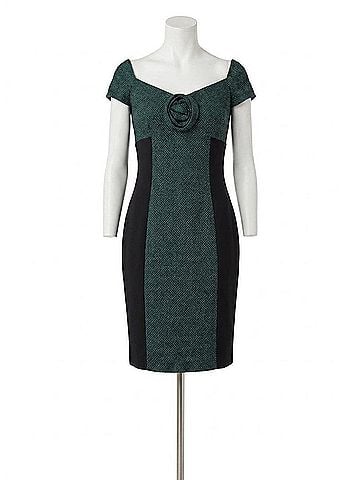 Nue by Shani Built In Shapewear Dress in Teal (view 1)