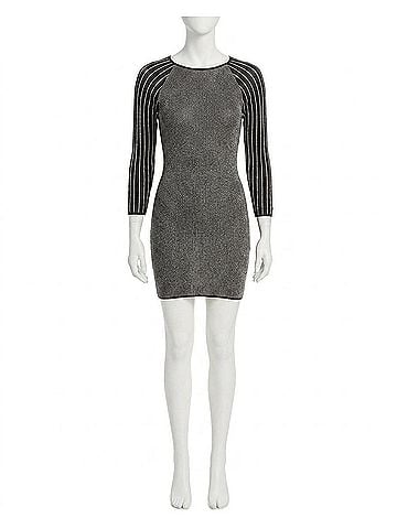 Reiss Metallic Mini Dress in Black (view 1)