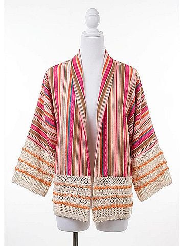Trisha Tyler Crochet Detail Jacket in Multi (view 1)